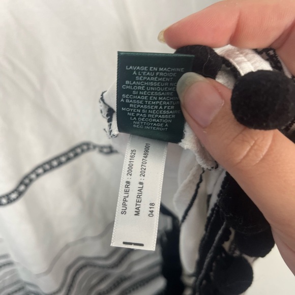 New LRL Lauren Ralph Lauren Women Top 2x Black Embroidered Beaded Tasseled flaw - Picture 5 of 7